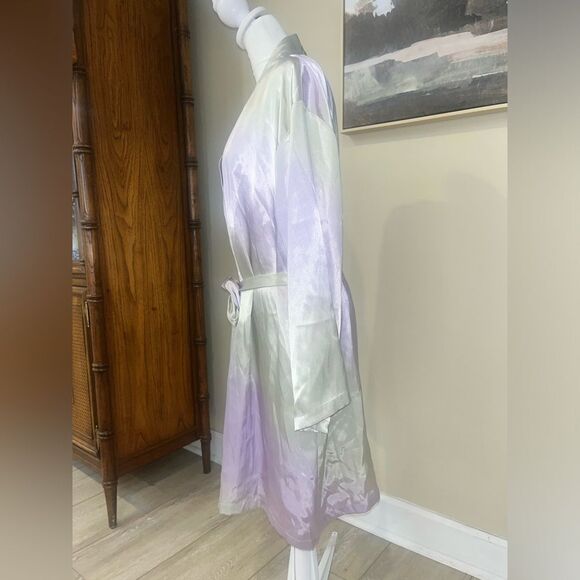 HALSTON Vintage Rainbow Sz Medium 2-Piece Slip Nightie and Robe - Picture 4 of 12